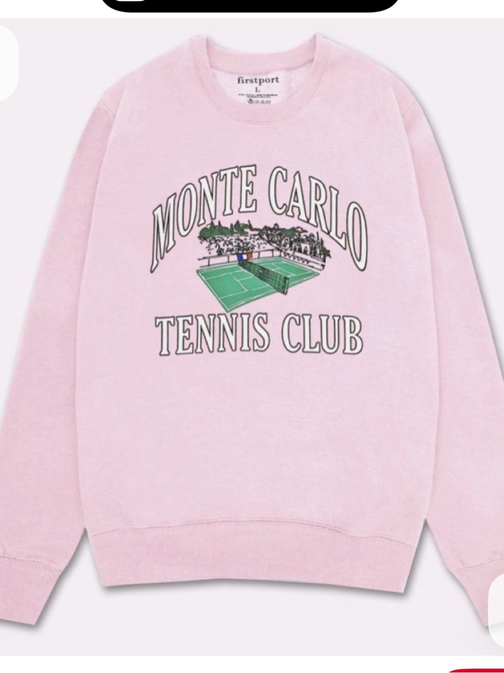 Firstport Monte Carlo Tennis Club Sweatshirt Pink Size S